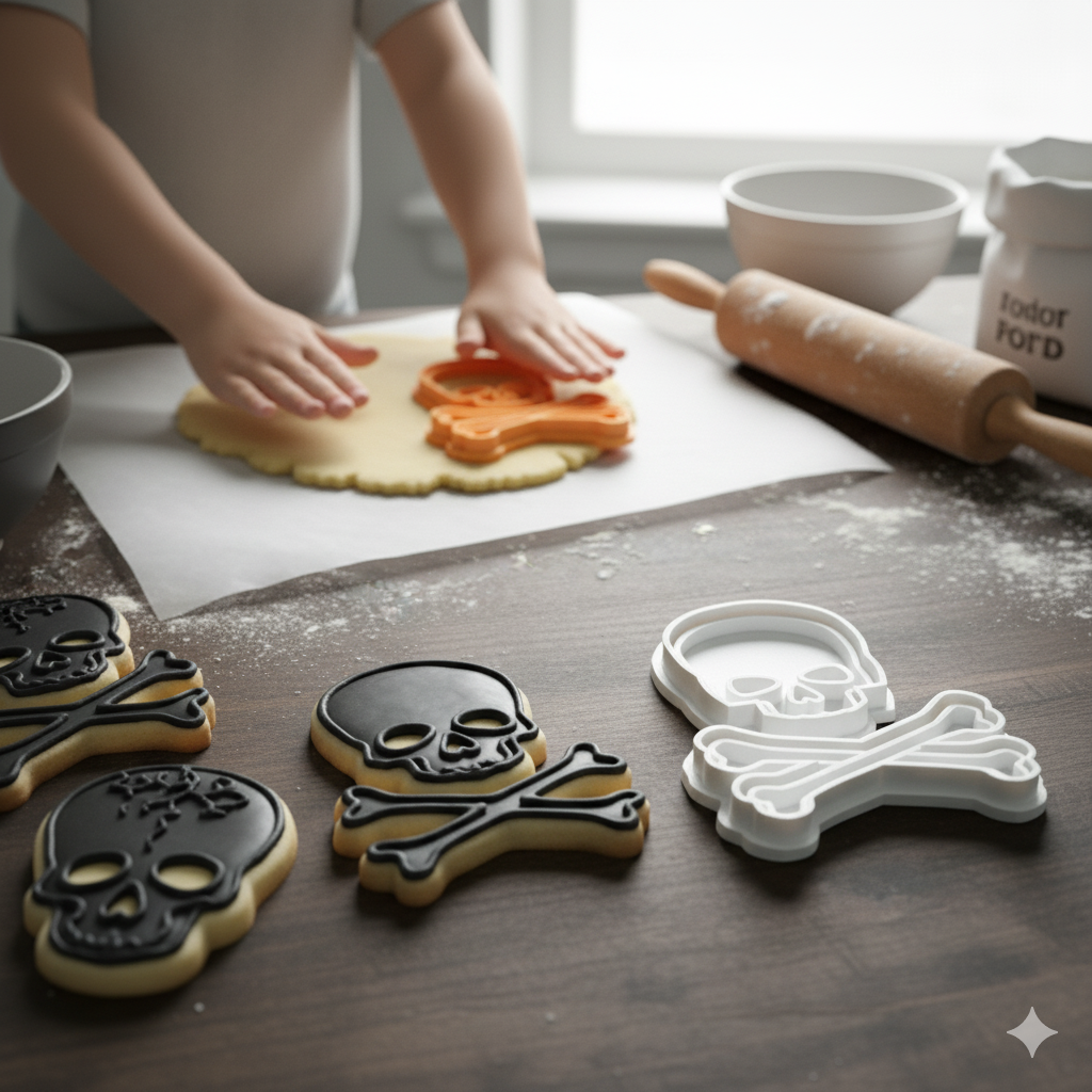 Dangerously Delicious Cookie Cutter - Skull & Bones for Halloween Treats