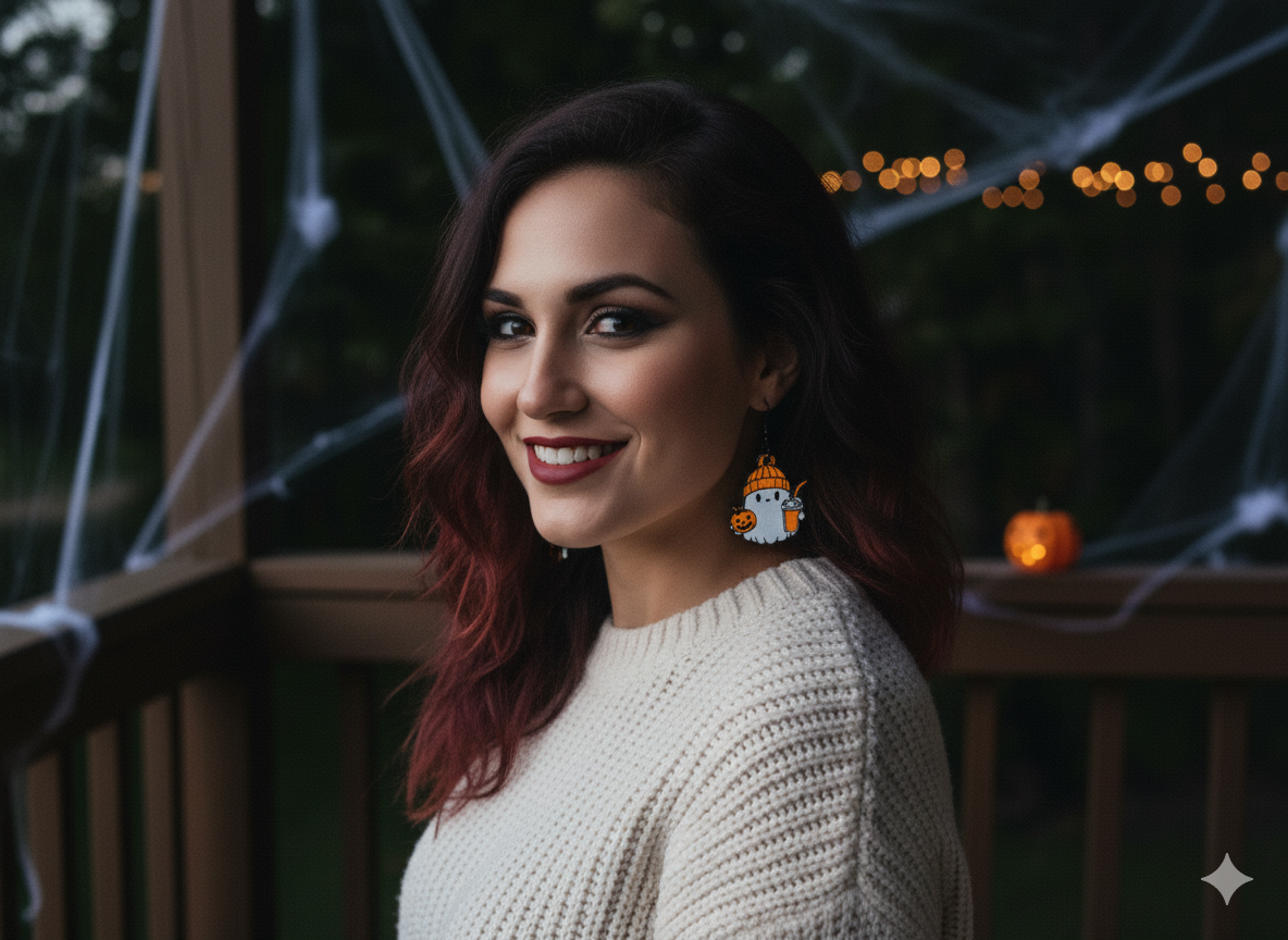 Glow-in-the-dark ghost earrings – fall accessories