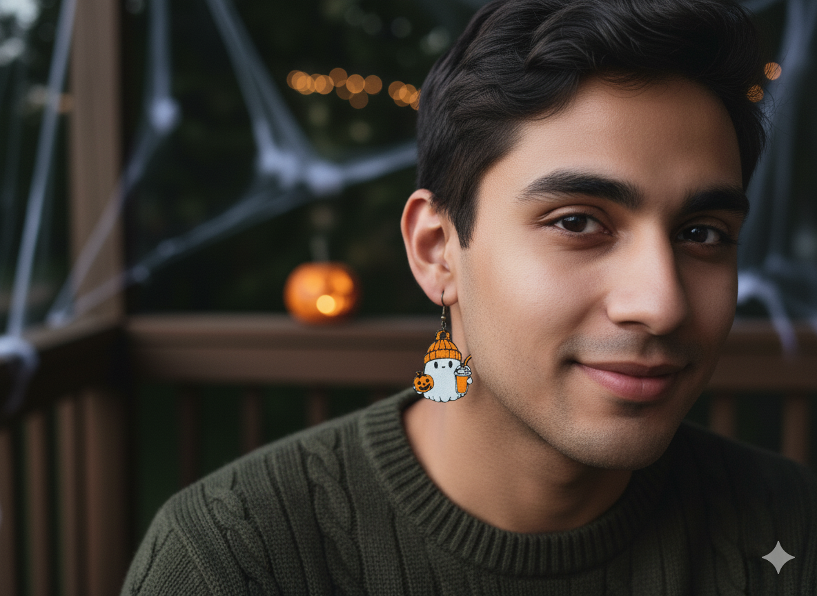 Glow-in-the-dark ghost earrings – fall accessories