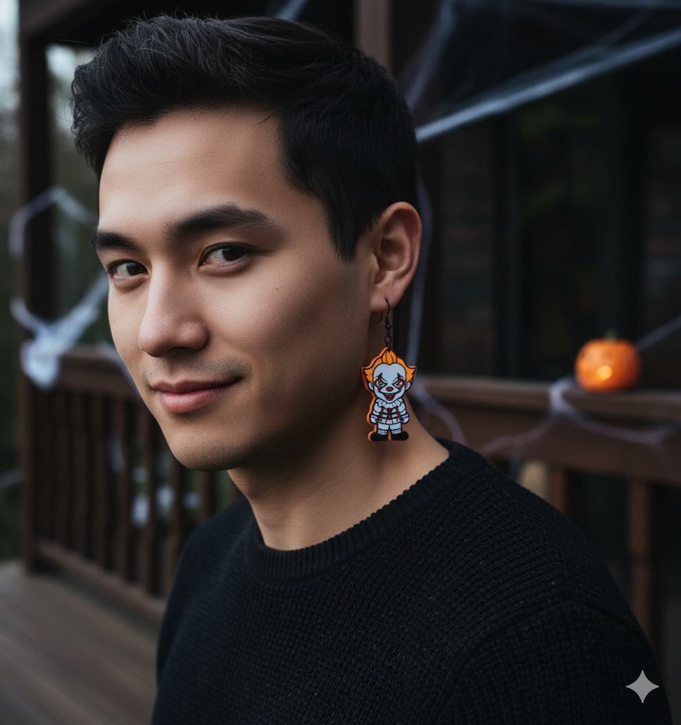 Spooky Glow-in-the-Dark Pennywise Earrings