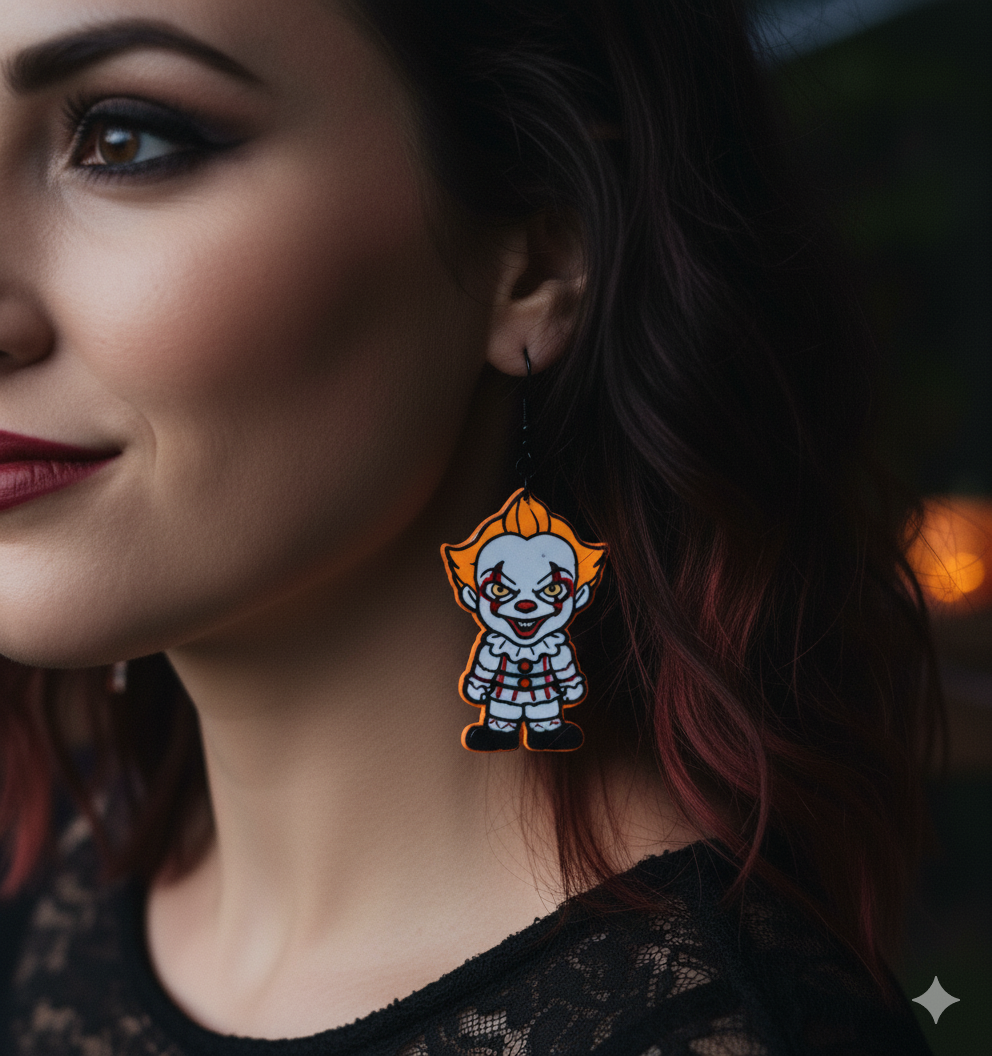 Spooky Glow-in-the-Dark Pennywise Earrings