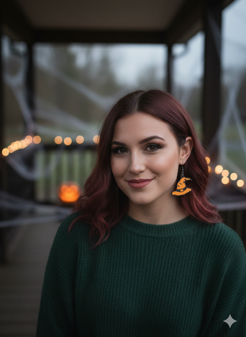 Witch hat glow-in-the-dark earrings