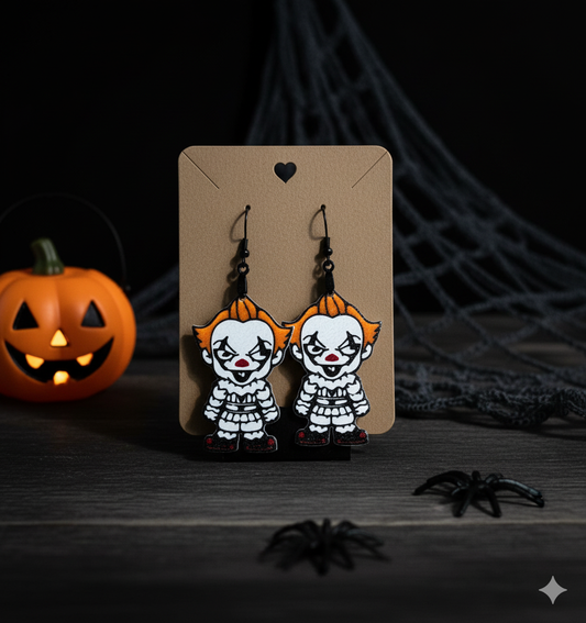 Spooky Glow-in-the-Dark Pennywise Earrings