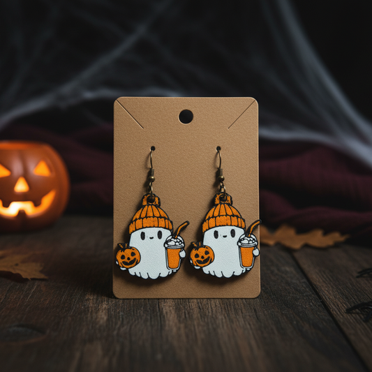 Glow-in-the-dark ghost earrings – fall accessories